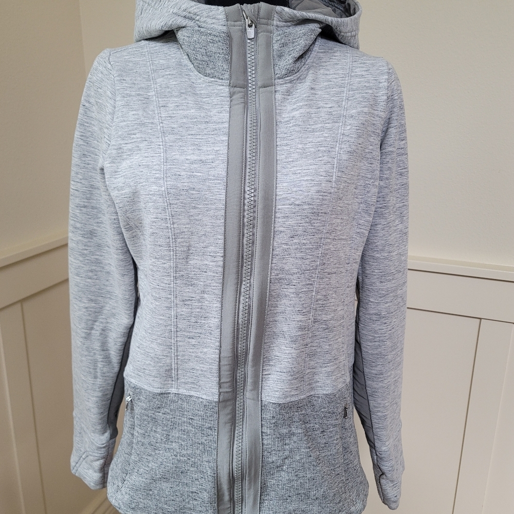 Athleta Heather Grey zip up athletic hoodie size Medium